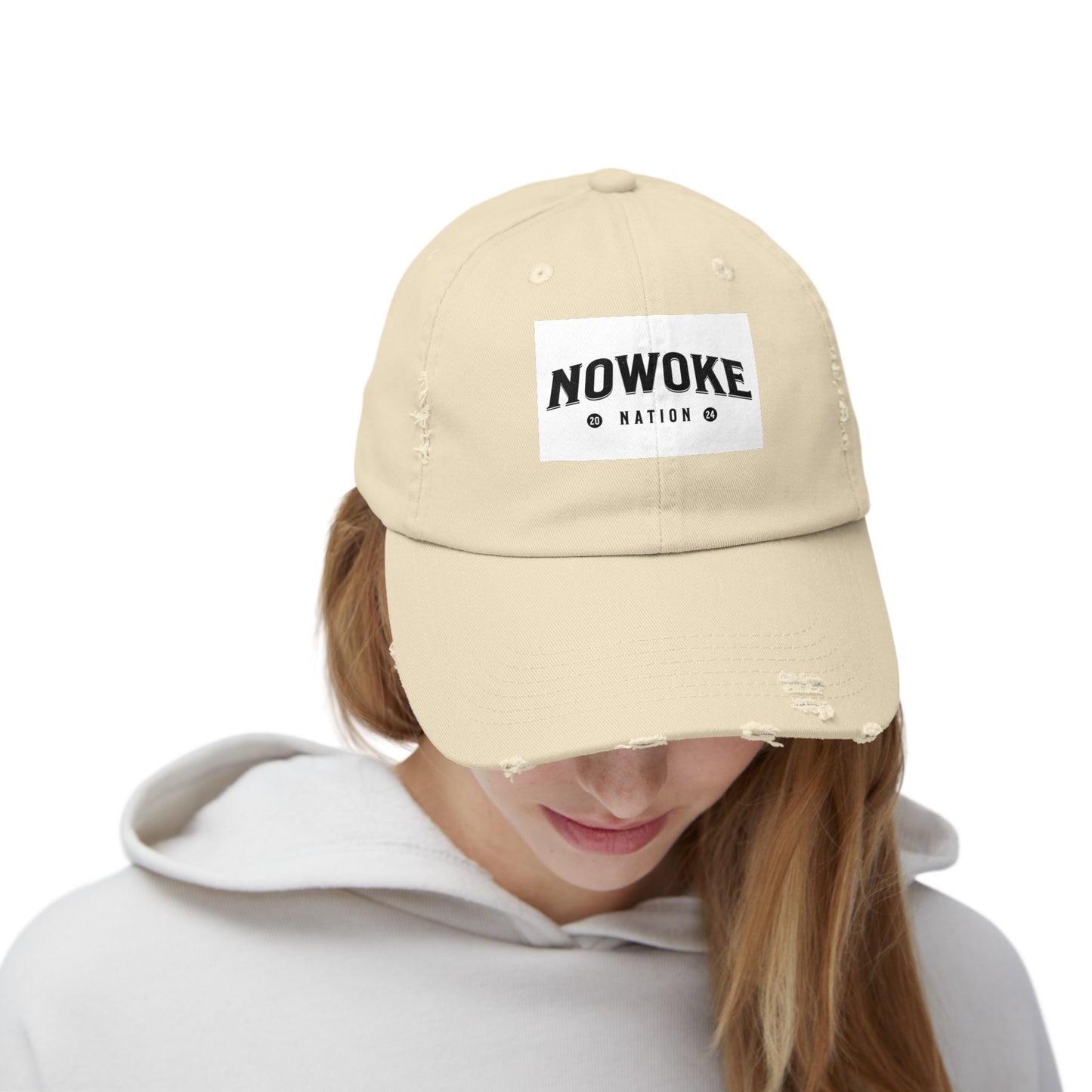 NoWoke Nation Distressed Cap